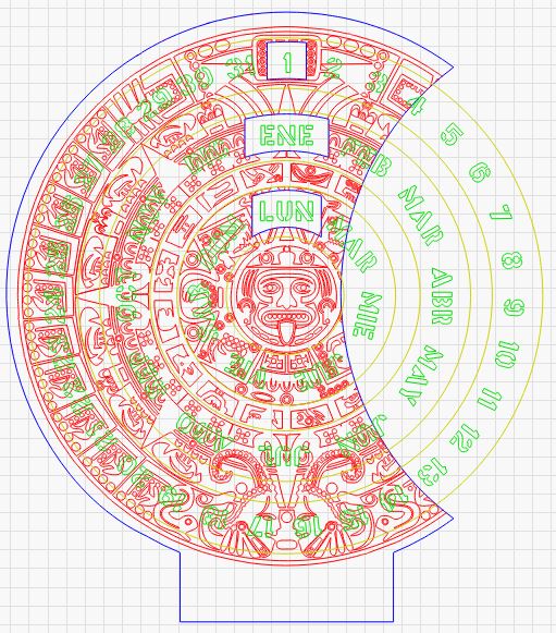 Aztekenkalender Rondel Lasercut