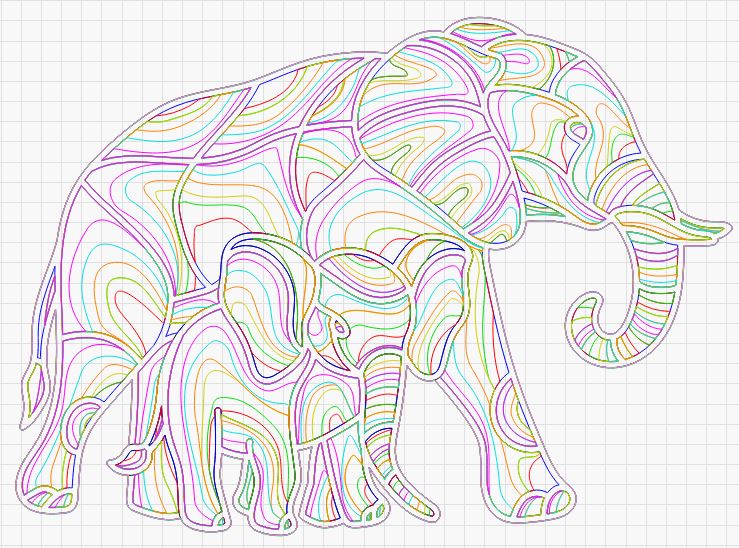 Elefant mit Kind Multilayer