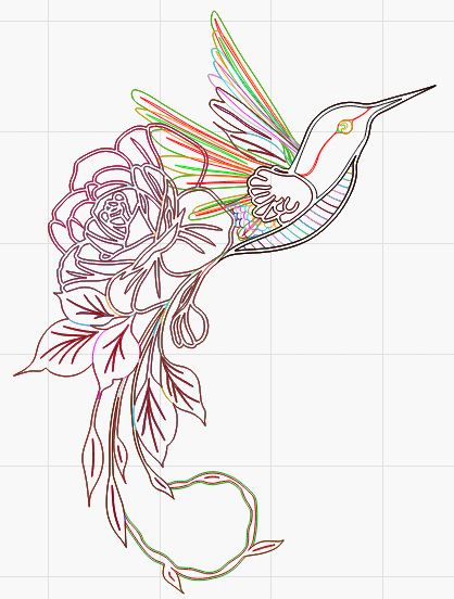 Kolibri mit Blume Multilayer