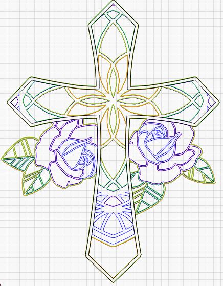 Kreuz mit Blumen Multilayer