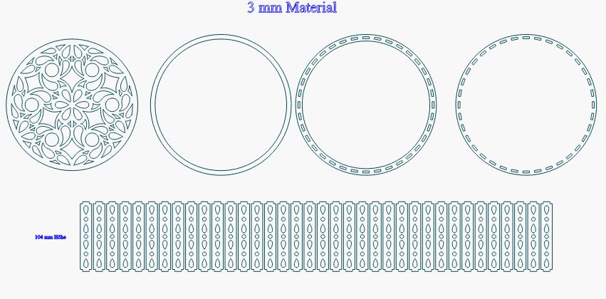 Runde Box 104 mm Höhe 3 mm