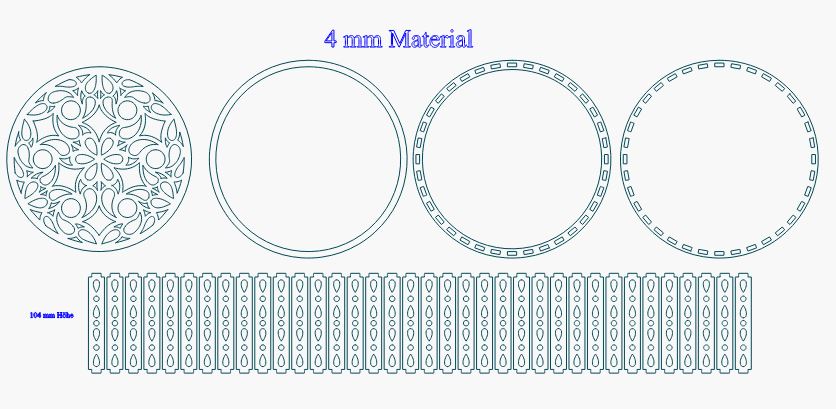 Runde Box 104 mm Höhe 4 mm