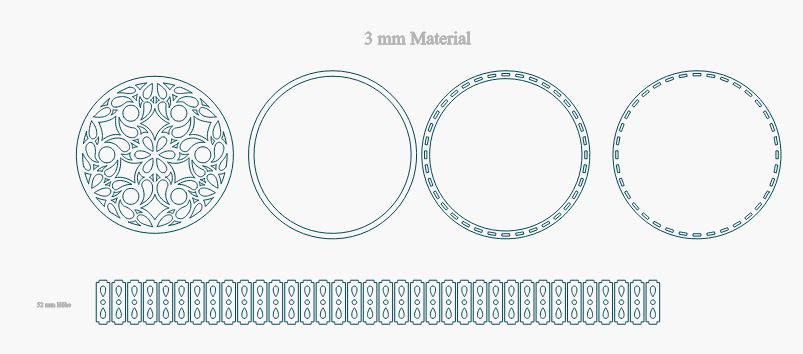 Runde Box 52 mm Höhe 3 mm