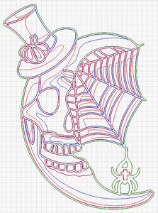 Lasercut Datei Skull Halbmond Multilyer