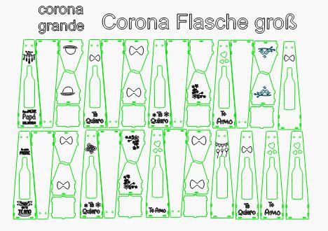 Geschenkbox für Corona oder Bierflaschen Groß 4 mm mehrere Designs