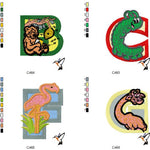 Alphabet in Zebra für 100 mm x 100 mm Rahmen