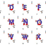 Stickdatei Alphabet   Blumen   für 100 mm x 100 mm Rahmen.