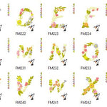 Stickdatei Alphabet   Blumen 11  für 100 mm x 100 mm Rahmen.