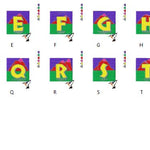 Stickdatei Alphabet   Berge   für 100 mm x 100 mm Rahmen.