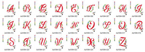 Stickdatei Alphabet   Blumen 4  für 100 mm x 100 mm Rahmen.