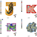 Alphabet in Zebra für 100 mm x 100 mm Rahmen