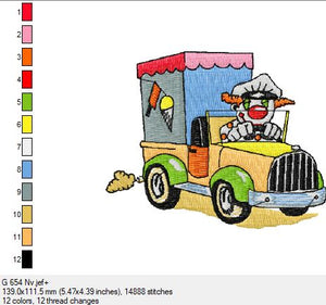 Der Clown im Eiswagen in 2 Größen