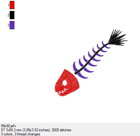 Fischskelett 6 in 3 verschiedenen Größen