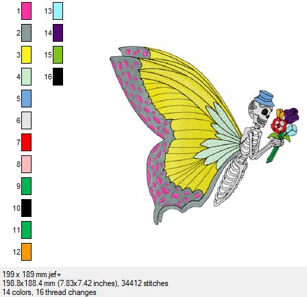 Hier eine sehr schöner Schmetterling in Skelettform