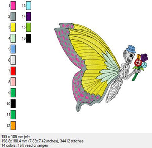 Hier eine sehr schöner Schmetterling in Skelettform