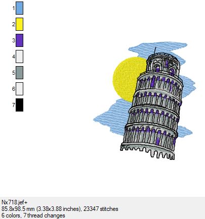 Die schiefe Turm von Pisa in 2 Größen