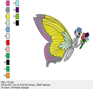 Hier eine sehr schöner Schmetterling in Skelettform