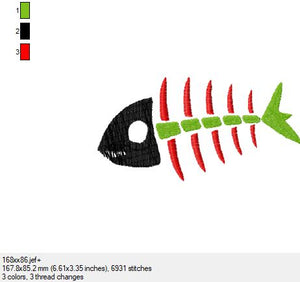 Fischskelett 3 in 3 verschiedenen Größen