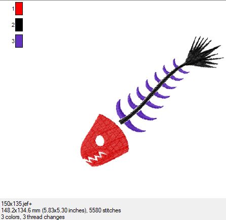 Fischskelett 6 in 3 verschiedenen Größen