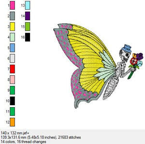 Hier eine sehr schöner Schmetterling in Skelettform