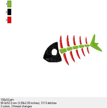 Fischskelett 3 in 3 verschiedenen Größen